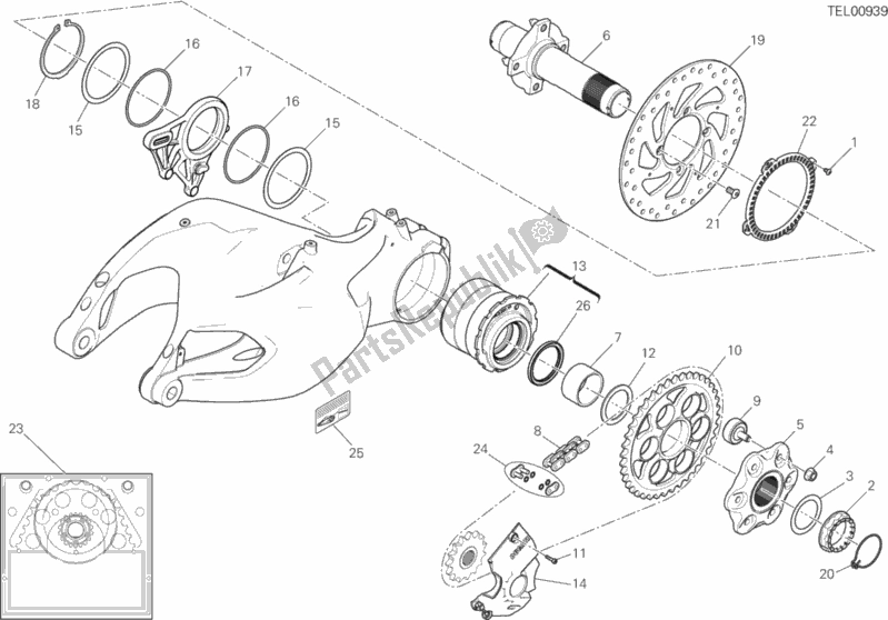 Alle onderdelen voor de Naaf, Achterwiel van de Ducati Multistrada 1200 S D-air 2017